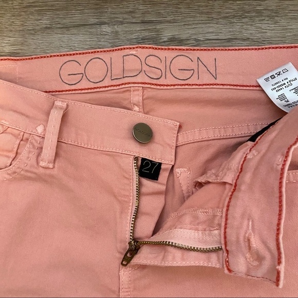 Goldsign Frontier Slim Crop Jeans in Salmon 27 - Picture 5 of 9